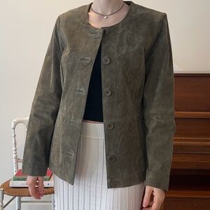 NWT Olive Green Suede Jacket